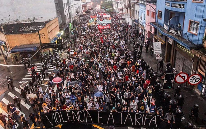 Manifestação contra o aumento da tarifa em São Paulo em 2016